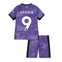 Dječji Nogometni Dres Liverpool Darwin Nunez #9 Rezervni 2023-24 Kratak Rukav (+ Kratke hlače)